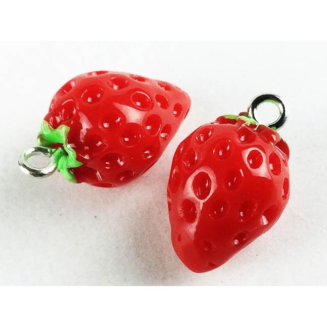 チャーム フルーツ イチゴ 10個 17mmx12mm 苺 いちご アクセサリー