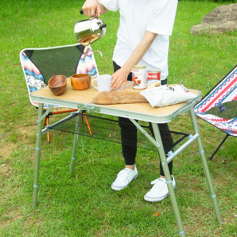 アウトドア キャンプ 折りたたみ テーブル 高さ調節 軽い 軽量