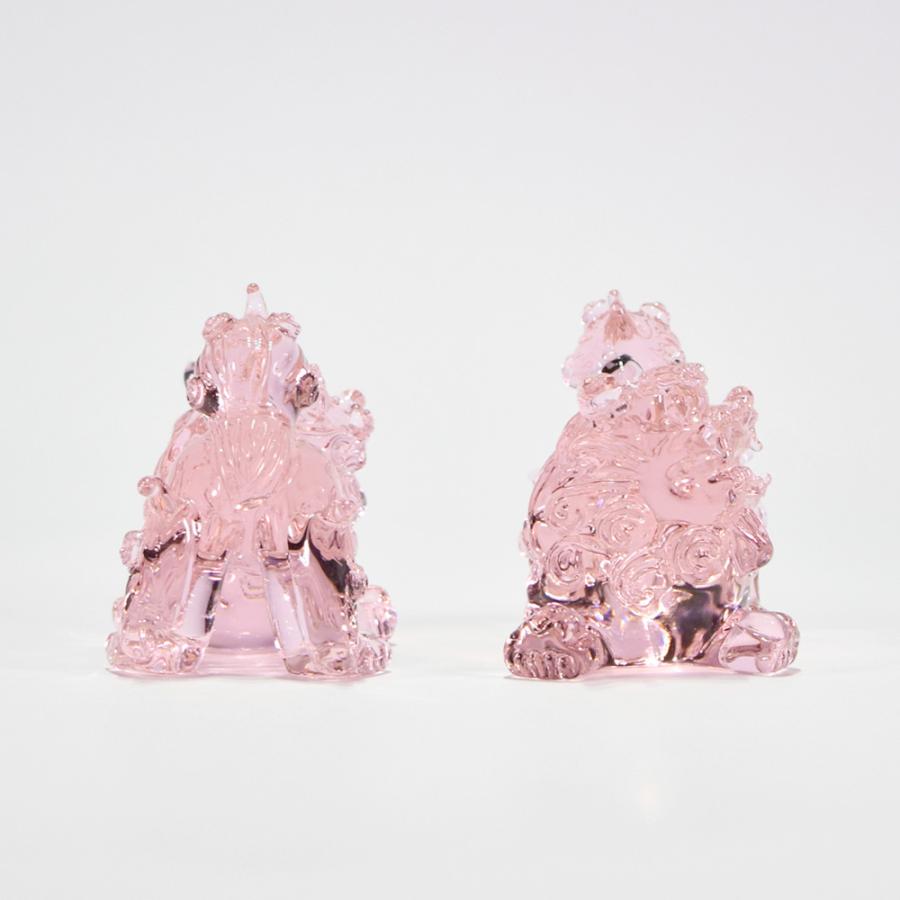 沖縄土産 シーサー 置物 玄関 ペア ガラスシーサー : 琉球ガラス専門店