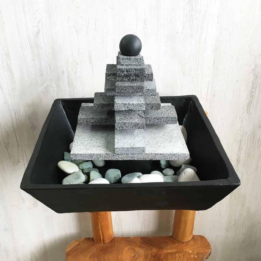 卓上 噴水 ミニ噴水 クロス ダンシングボール 黒 D ポンプ＆砂利付き