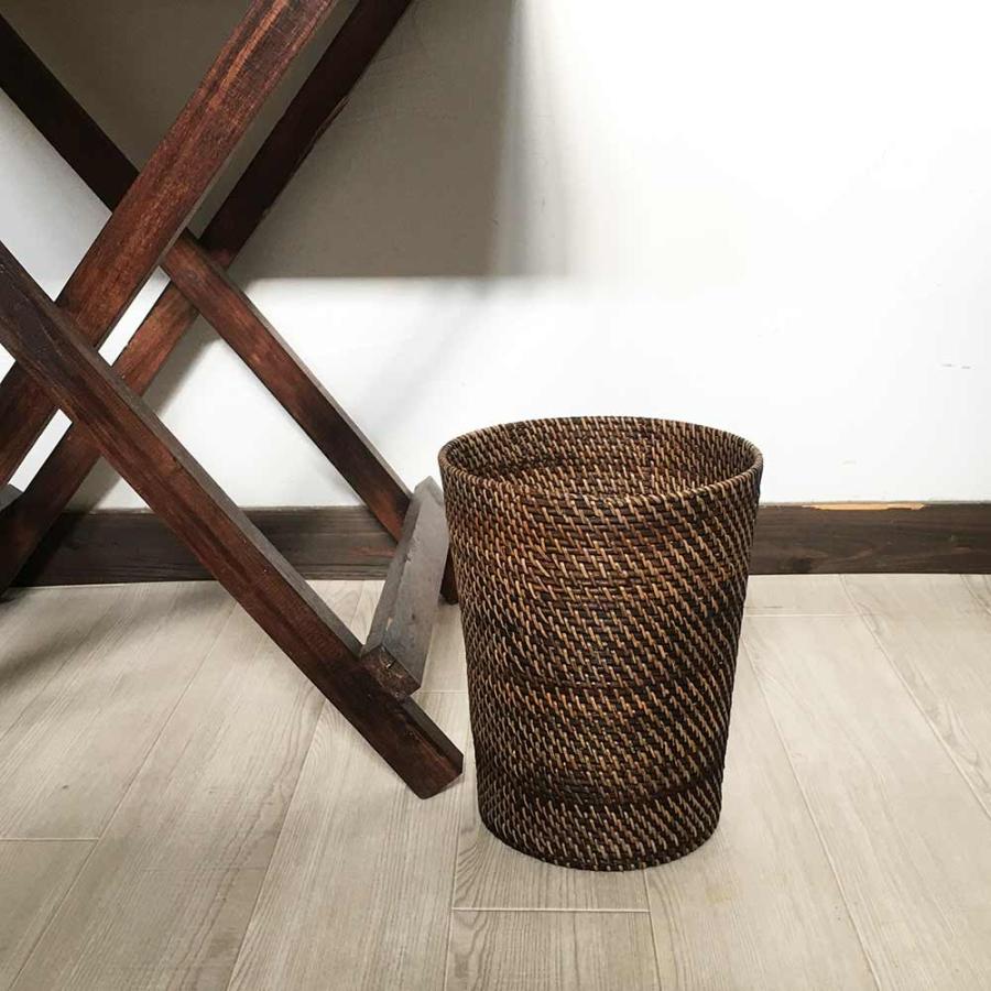 ゴミ箱 ラタン ラウンド型 ごみ箱 3色 かご カゴ ダストボックス 鉢