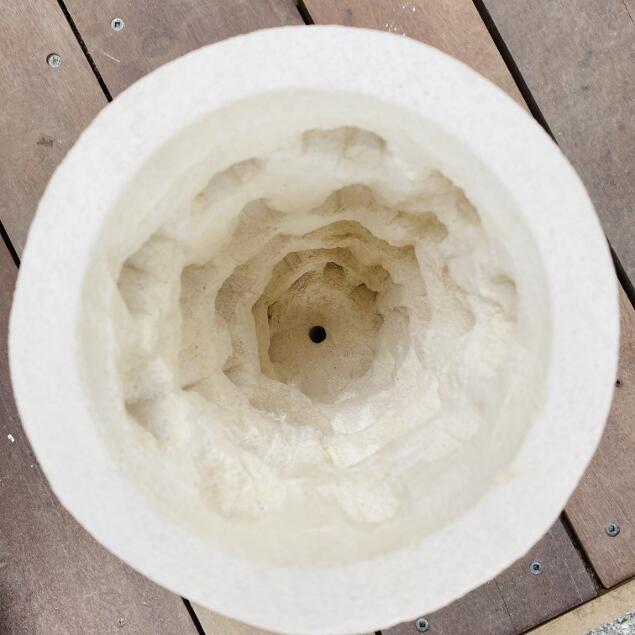 バリ島製 燈篭 ストーンオブジェ プルメリア パラス石 H43cm アジアン