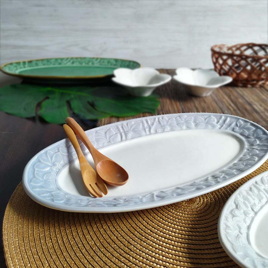 ジェンガラケラミック オーバル プレート 楕円 平皿 2色 グリーン