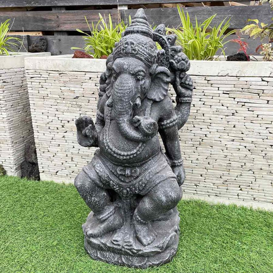 石像 バリ島 ガネーシャ H60cm グレー セメント製 置物 おしゃれ 石