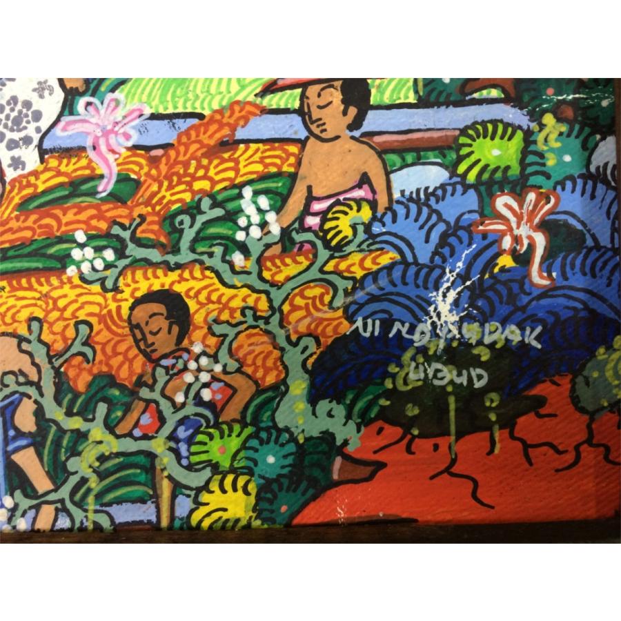 バリ絵画 バロンの祭列 B-2 ヤングアーティスト PUDAK 額付き ウブド