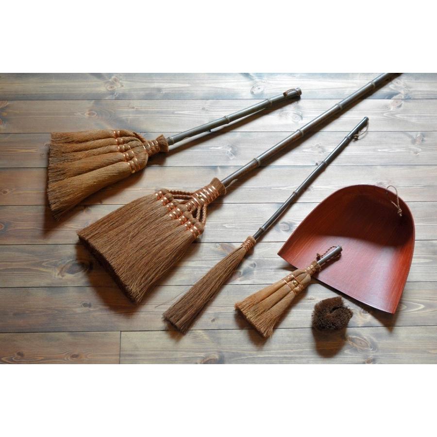 棕櫚ほうき ちりとりセット おしゃれ【7玉長柄箒 (最高級鬼毛) / 6点