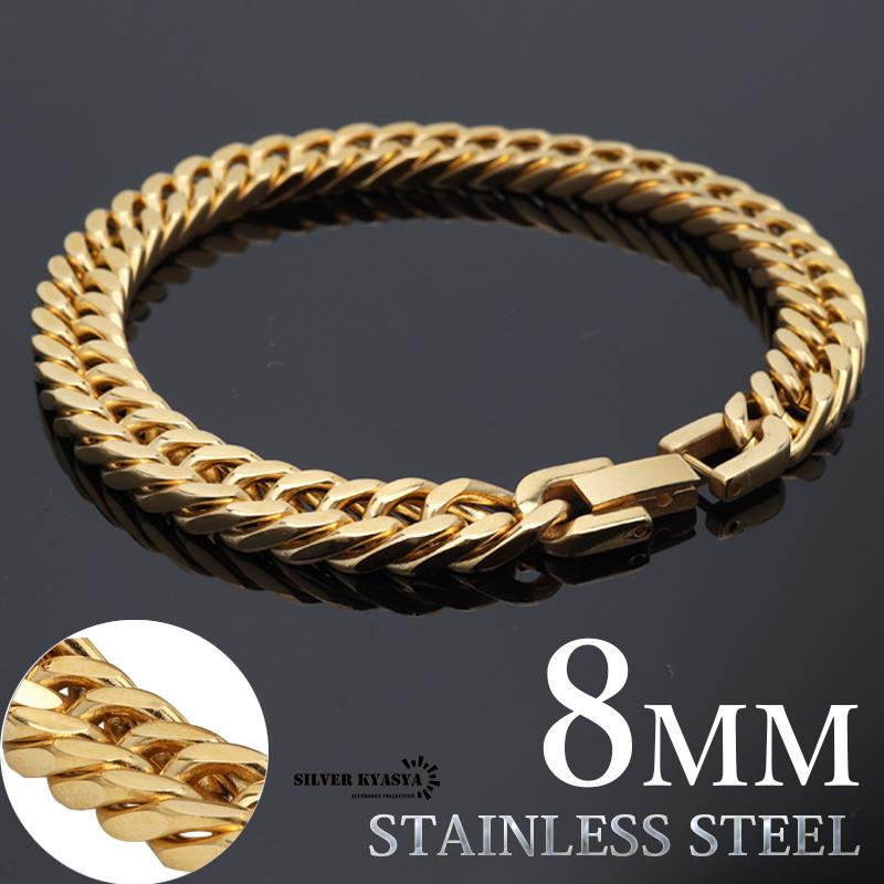 4面カット ダブル喜平ブレスレット マイアミキューバン チェーン