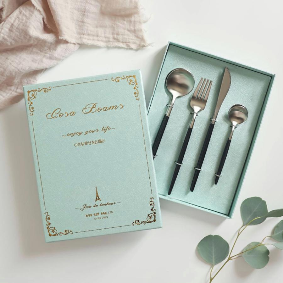 cesa Beams カトラリーセット 4本x2セット ギフトボックス付き 結婚