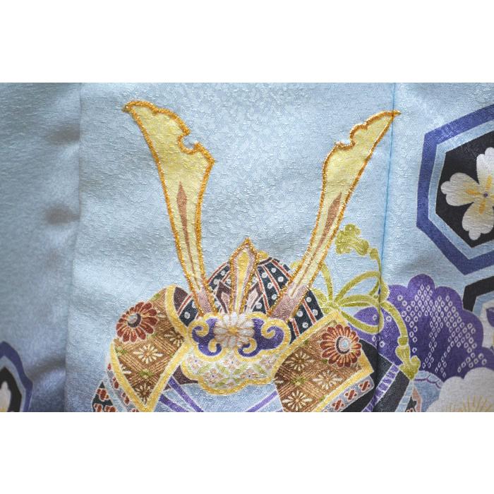 七五三 着物 3歳 男の子 被布セット 花うさぎ ブランド 水色/くすみ