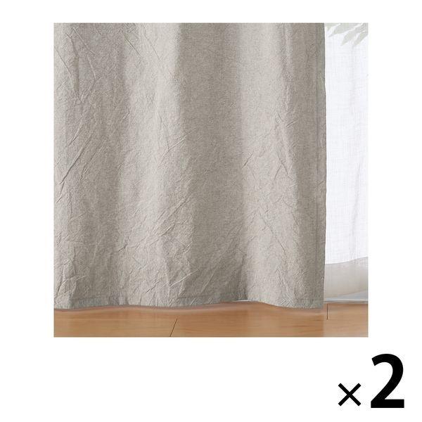LOHACO - 無印良品 綿洗いざらし平織ノンプリーツカーテン 幅100×丈