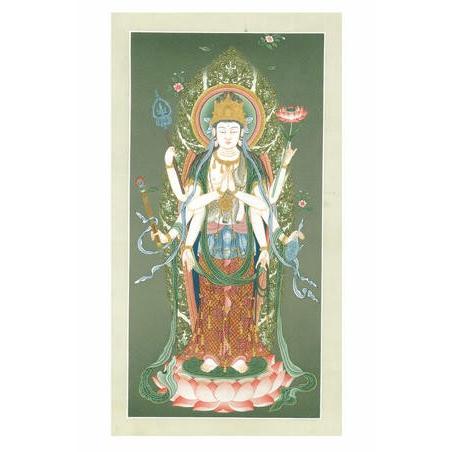 肉筆仏画 観音菩薩 : 仏像仏画チベット美術卸の天竺堂 - 通販 - Yahoo
