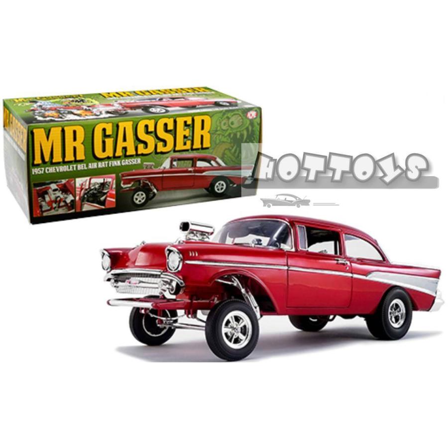 ミニカー 1/18 ACME 1957 シボレー・ベルエア 赤色Mr. Gasser 1957