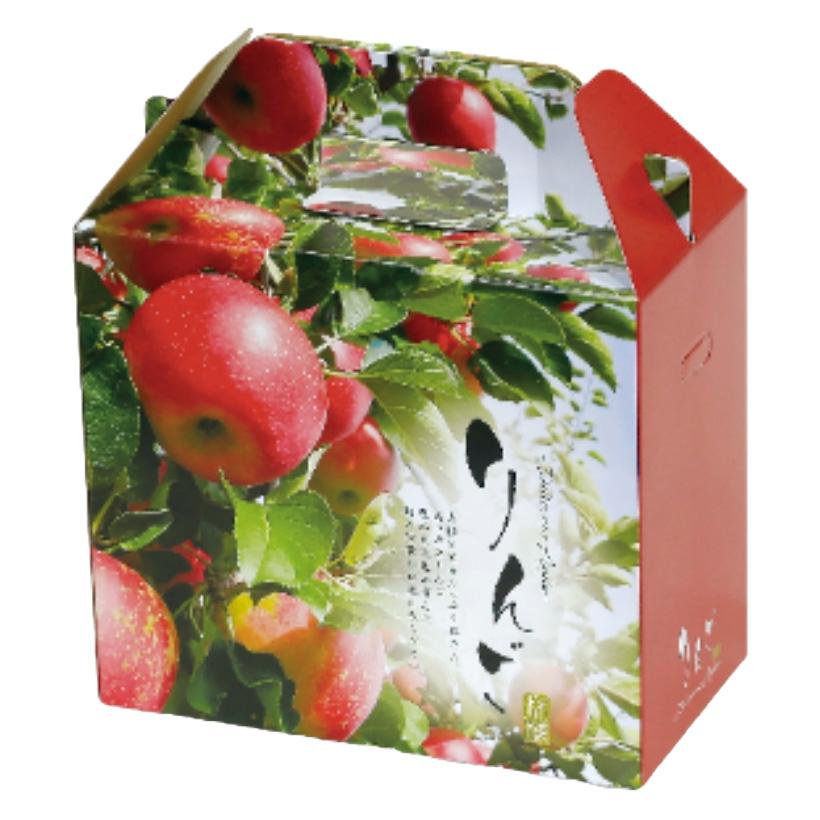 ヤマニパッケージ りんご箱 L-2529 りんご4個手提箱 220×120×195mm 1