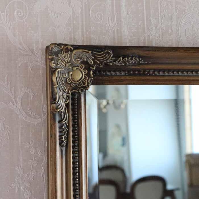 デコレーションミラー 壁掛け ミラー ブラウン 縦横兼用 鏡