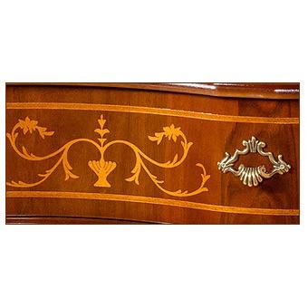 チェスト 木製 2段 完成品 58cm 象嵌 ロココ調 イタリア 家具 猫脚 丸