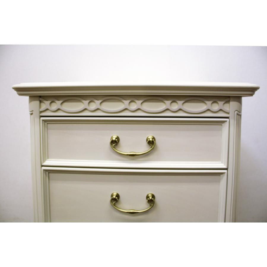 東海家具工業 サイドチェスト アンティークホワイト ナイトテーブル