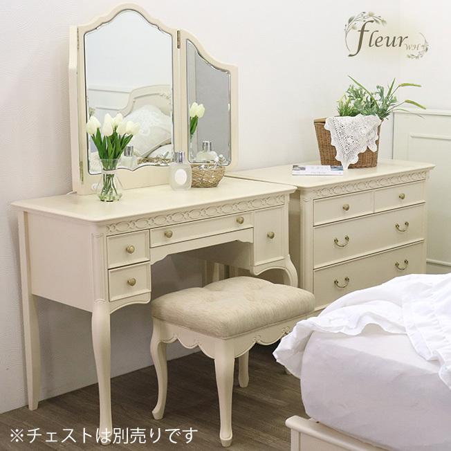 東海家具工業 ドレッサー スツール 東海家具 アンティークホワイト 白