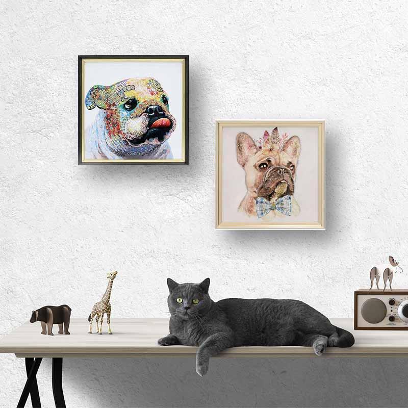 アートフレーム フレンチブル キャスパー ブルドッグ キラキラアート