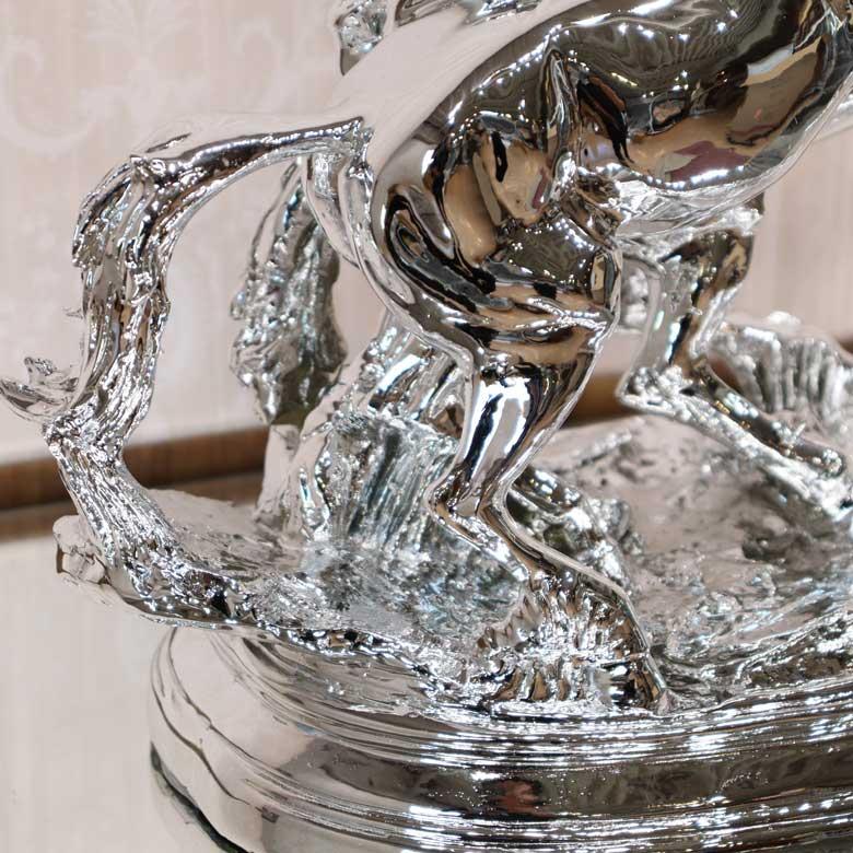 馬の置物 オブジェ ツインホース シルバー 風水 縁起物 オーナメント