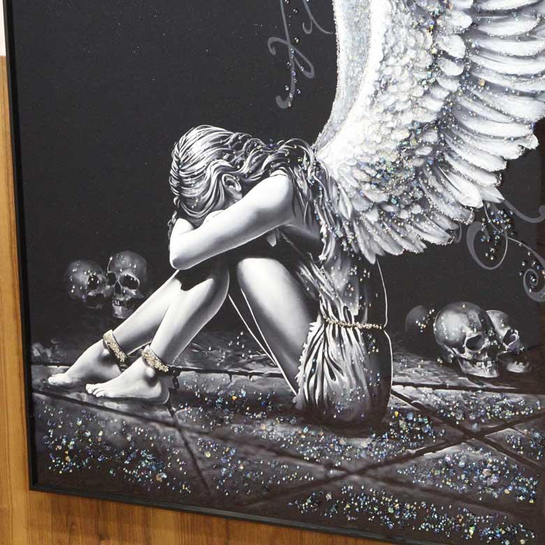 アートフレーム 天使 水晶絵 アートパネル ウォールデコ モダン