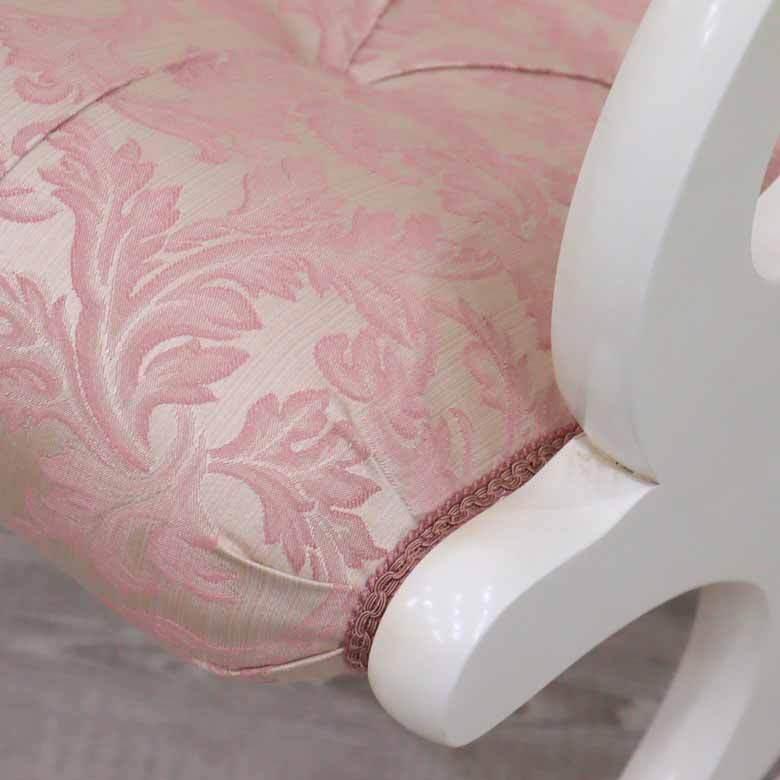 ロッキングチェア おしゃれ 木製 猫脚 イタリア 完成品 ピンク
