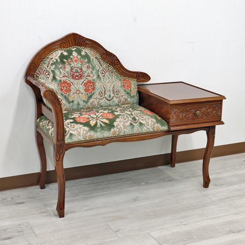 アンティーク家具 イタリア 2人掛けベンチ ラブソファ クラシック