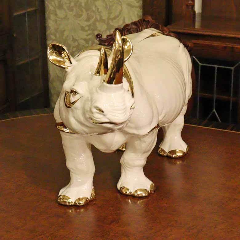 ANTONIO PAVIA イタリア製 漆塗り 金メッキ ブロンズ製 サギ 置物