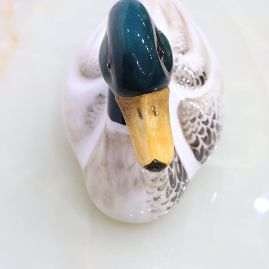 陶器 動物 鴨 置物 イタリア製 完成品 カルガモ マガモ アニマル