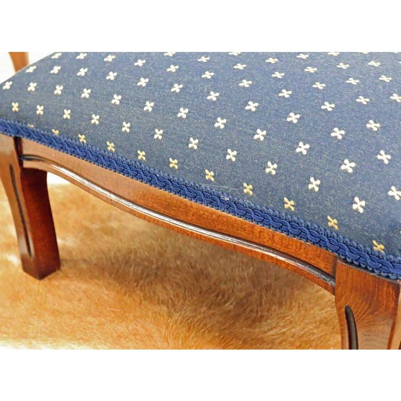 イタリア フットスツール 猫脚 ブルー オットマン 補助椅子 玄関用