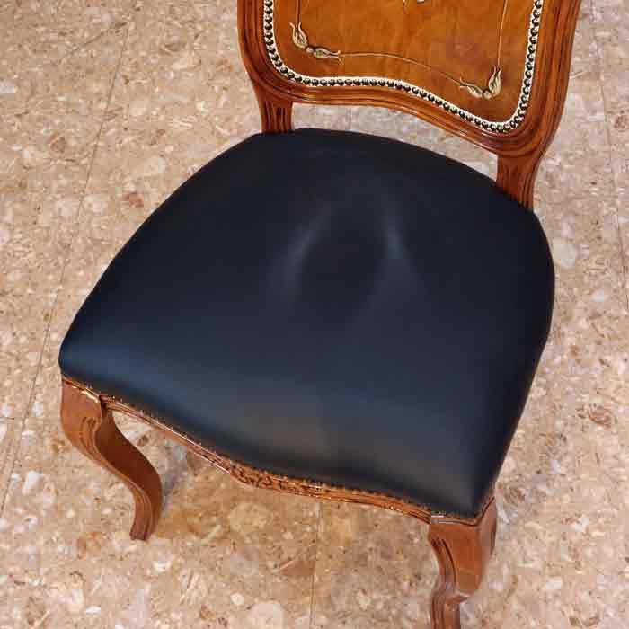 イタリア ダイニングチェア ブラック・本皮 木製 完成品 イス チェア