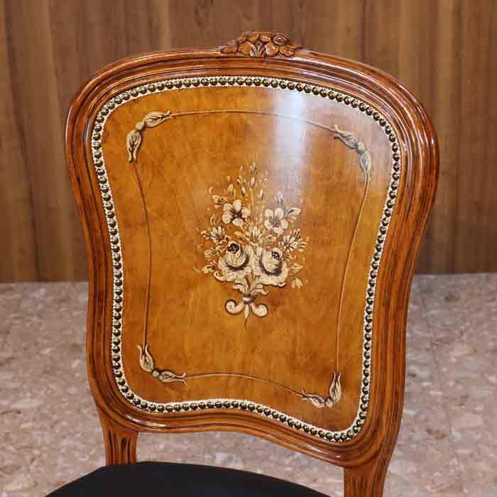 イタリア ダイニングチェア ブラック・本皮 木製 完成品 イス チェア