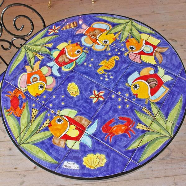 NINO PARRUCCA ニノ パルッカ ガーデンテーブル3点セット 80cm 魚