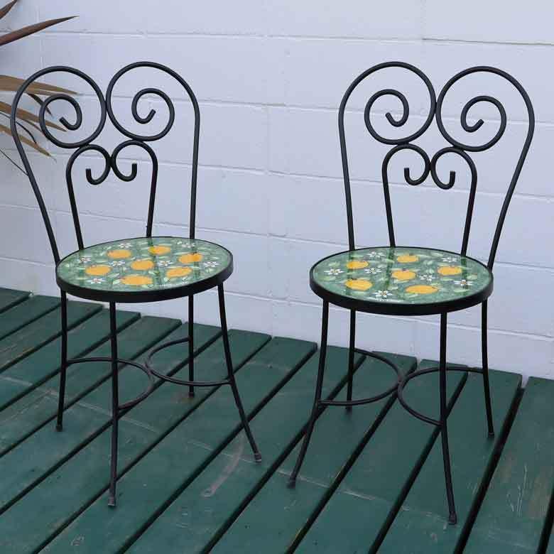 イタリア テーブルセット レモン・グリーン ガーデンテーブル チェア 3