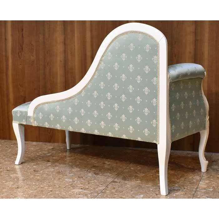 イタリア カウチソファ ホワイト ターコイズブルー 猫脚 白家具 ロココ