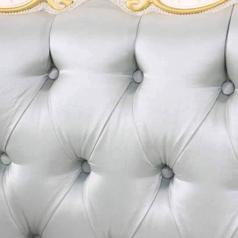 イタリア 2Pソファ ターコイズブルー 二人掛け ソファ 白家具 猫脚