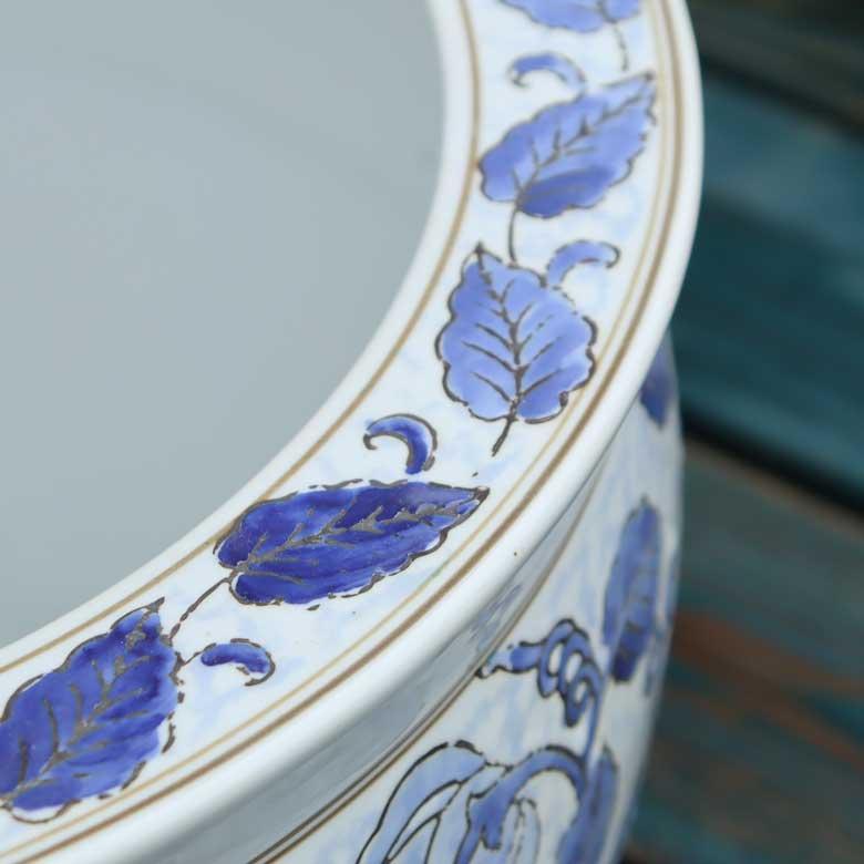 水鉢 大型 藍花 特大 13号 火鉢 鉢カバー プランターカバー プランター