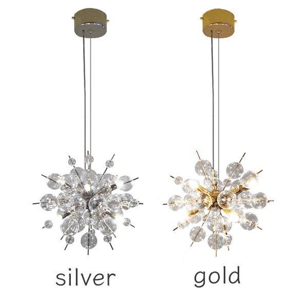 バブル シャンデリア シルバー 6灯 ペンダント おしゃれ 照明 デザイン