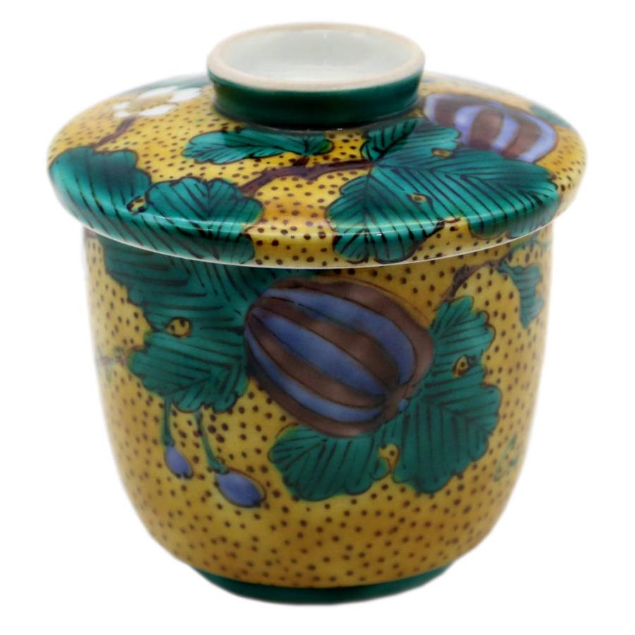 九谷焼 三ツ井為吉 九谷焼茶碗蒸し（蒸し碗）吉田屋からす瓜 : 北山堂