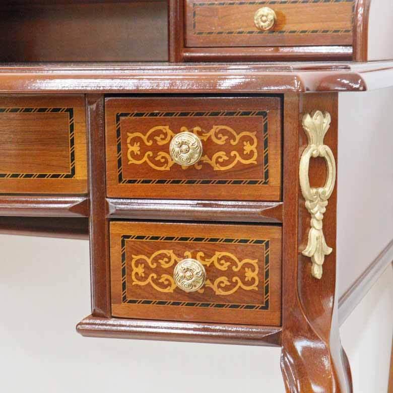 イタリア ライティングデスク ブラウン 猫脚 完成品 アンティーク