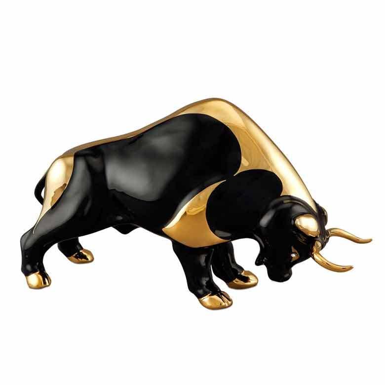 陶器 動物 ブル 置物 イタリア製 牛の置物 完成品 アニマルオブジェ