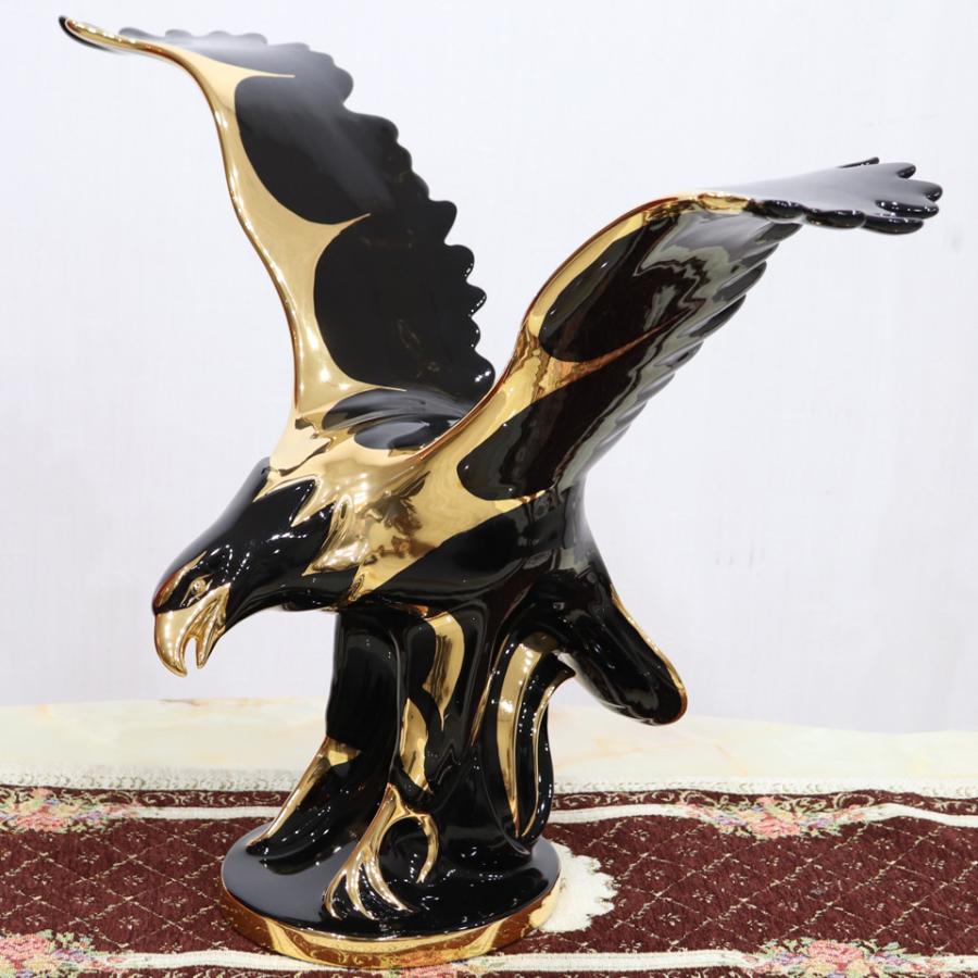 陶器 動物 鷲 置物 イタリア製 完成品 ワシ イーグル アニマルオブジェ