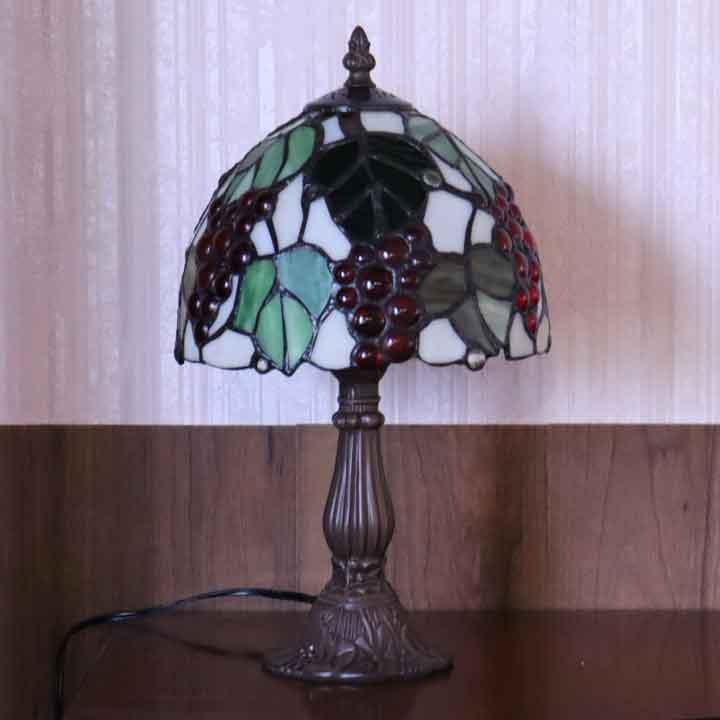 ステンドグラスランプ 8インチ 葡萄 グレープ アンティーク調
