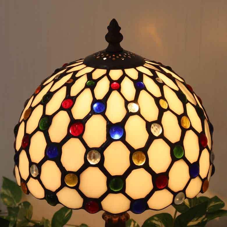 ステンドグラスランプ 水玉/ドリームスター 8インチ ティファニー