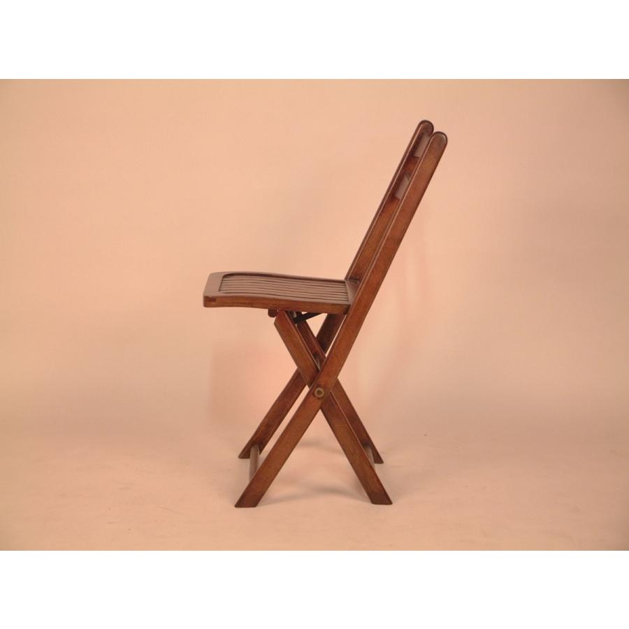 ダイニングチェア 折りたたみ式 木製 椅子 オーク 完成品 茶 レトロ