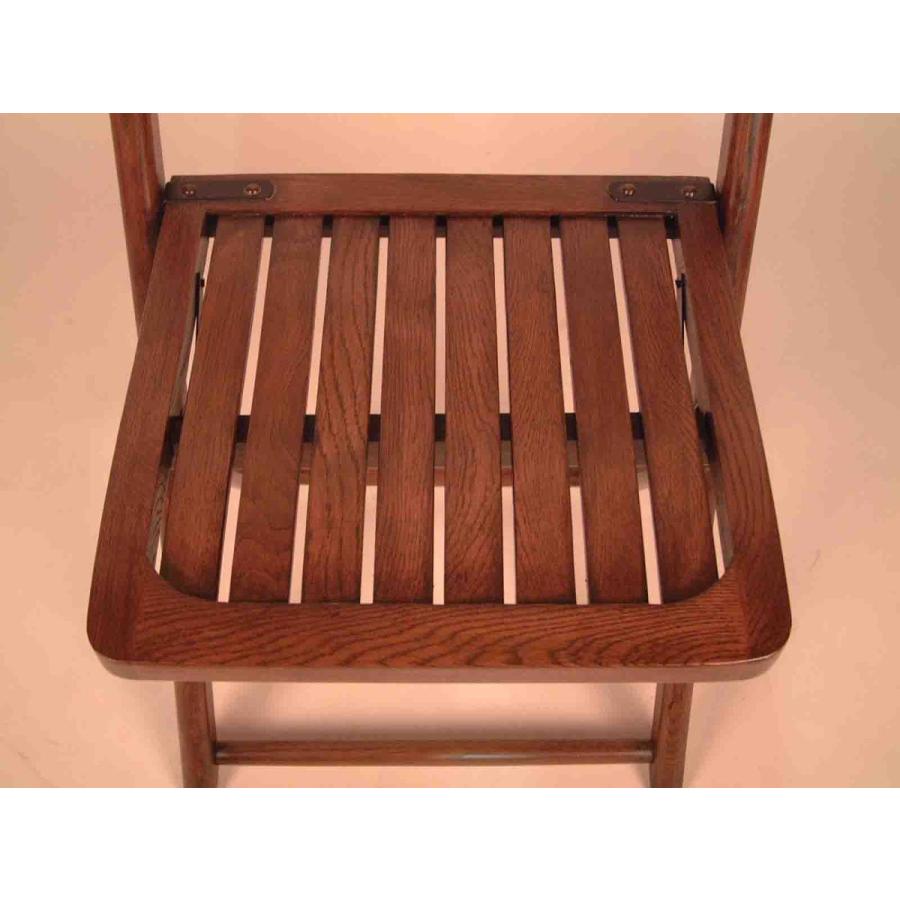 ダイニングチェア 折りたたみ式 木製 椅子 オーク 完成品 茶 レトロ