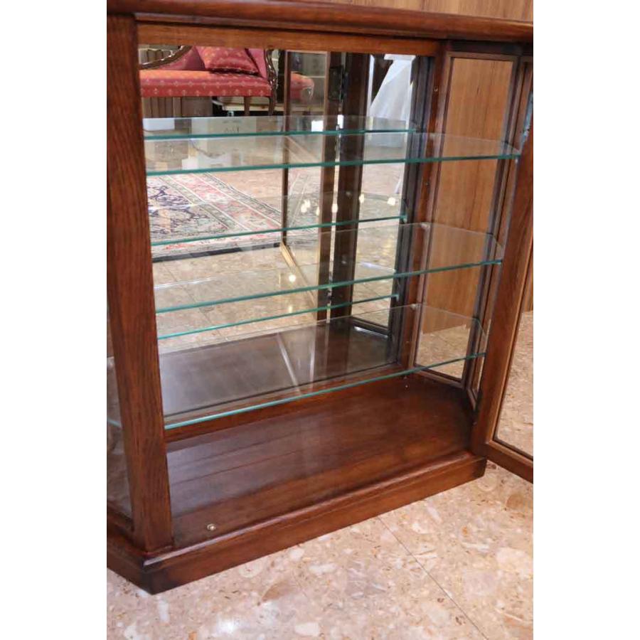 六角形 ガラスケース 幅68.5cm コレクションケース 完成品 オーク