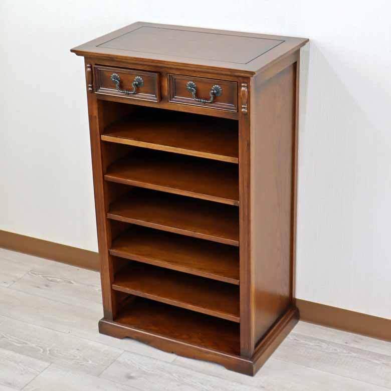 シューズボックス スリッパラック 下駄箱 木製 オーク 完成品 レトロ