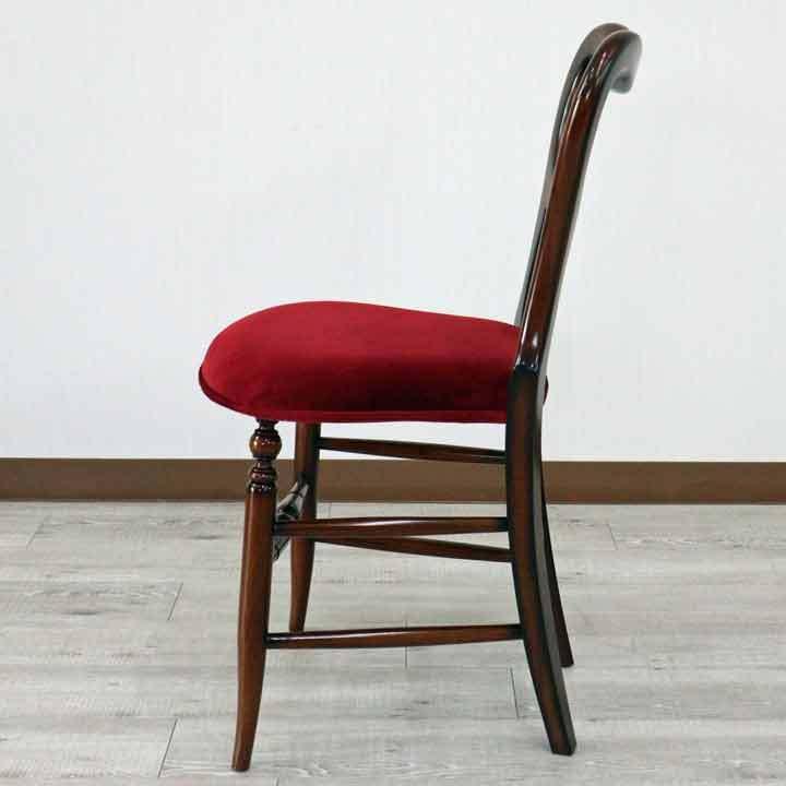 ダイニングチェア レッドモケット マホガニー 猫脚 完成品 バルーン