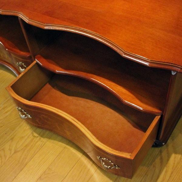 テレビ台 ローボード イタリア 家具 象嵌 W110cm 猫脚 538G TV台 TV