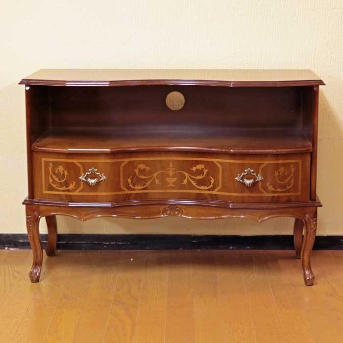 テレビ台 ローボード イタリア 家具 象嵌 W87cm 猫脚 032V TV台 TV